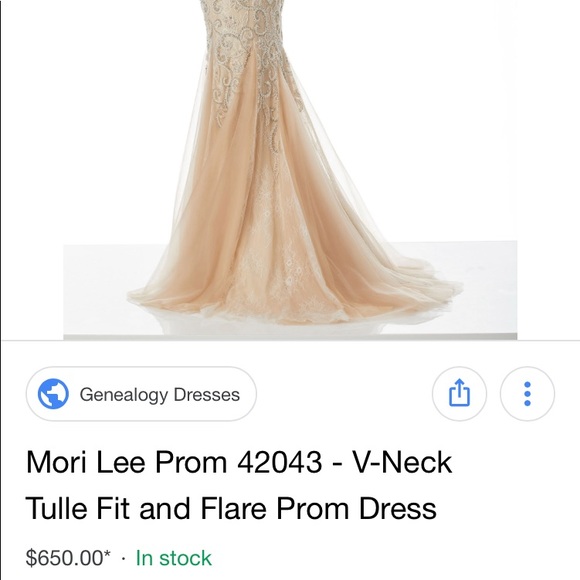 Mori Lee champagne mermaid beaded prom dress - Picture 8 of 8